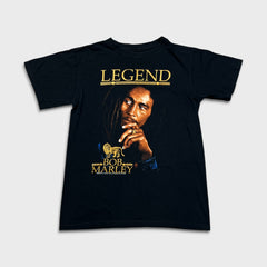 Vintage 2005 Bob Marley T Shirt Mens Small Black Legend Zion Short Sleeve Band Tee