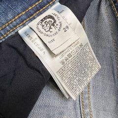 Diesel Jeans Mens 32x31 Blue Thavar Slim Skinny Light Wash Distressed Denim Pants