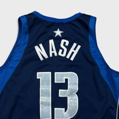 Vintage 90s Nike Steve Nash Dallas Mavericks Jersey Mens 2XL Blue NBA Basketball