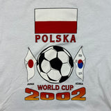 Vintage 2002 FIFA World Cup T Shirt Mens XL White Polska Short Sleeve Soccer Tee