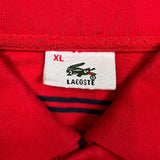 Vintage Lacoste Shirt Mens XL Red Classic Striped Preppy 90s Polo Short Sleeve