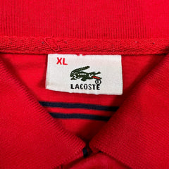 Vintage Lacoste Shirt Mens XL Red Classic Striped Preppy 90s Polo Short Sleeve
