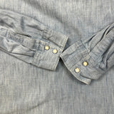 Levi's Barstow Denim Shirt Mens 2XL Blue Light Wash Slim Fit Western Pearl Snap