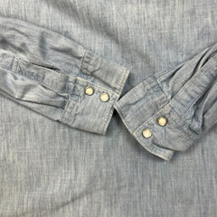 Levi's Barstow Denim Shirt Mens 2XL Blue Light Wash Slim Fit Western Pearl Snap