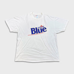 Vintage 90s Labatt Blue Draft Beer T Shirt Mens XL White USA Single Stitch Tee