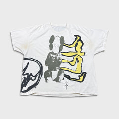 Travis Scott Cactus Jack + Kaws For Fragment T Shirt Mens 2XL White AOP Tee