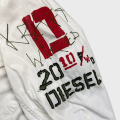 2010 Diesel KRAFT WIRED 10% Shirt Mens Small White Military Workwear Utility