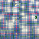Polo Ralph Lauren Shirt Mens Large Blue Pony Checkered Casual Long Sleeve Button-Up
