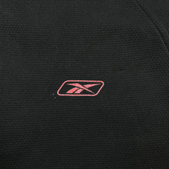 Vintage Y2K Reebok Sweatshirt Mens Small Black 1/4 Zip Training Activewear Pullover