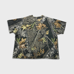 Vintage Y2K Mossy Oak Field Staff T Shirt Mens Green 2XL Woodland Camo Pocket Tee