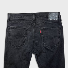 Levi's 512 Jeans Mens 36x32 Black Slim Taper Leg Dark Wash Mid Rise Stretch Denim Pants