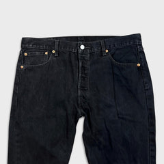 Levi's 501 Jeans Mens 36x30 Black Original Straight Leg Dark Wash Denim Pants