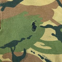 Polo Ralph Lauren Shirt Mens Large Green Camo Pony Classic Preppy Short Sleeve Polo Shirt