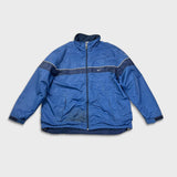 Vintage Y2K Nike Sportswear Jacket Mens 2XL Blue Swoosh Spell Out Full Zip Bomber Coat