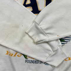 Vintage 90s Yale Bulldogs University Sweatshirt Mens XL White USA Crewneck