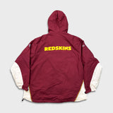 Vintage Y2K Reebok Washington Redskins Heavy Jacket Mens Medium White 1/4 Zip NFL Football