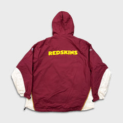 Vintage Y2K Reebok Washington Redskins Heavy Jacket Mens Medium White 1/4 Zip NFL Football