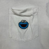 KAWS x Uniqlo x Sesame Street Cookie Monster Pocket Tee Mens Large White T Shirt