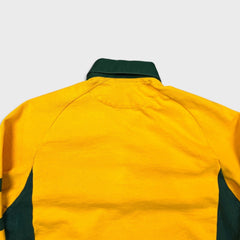 Vintage 90s Barbarian Rugby Shirt Mens Medium Yellow Australia Collared Long Sleeve