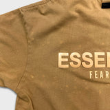 Fear of God Essentials T Shirt Mens Medium Brown Bleach Stained Faded Washed Tee