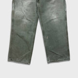Carhartt Pants Mens 32x29 Green Original Dungaree Fit Workwear Distress Carpenter