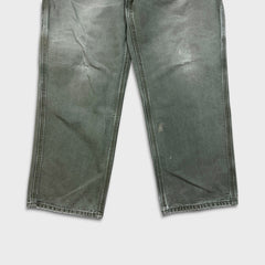 Carhartt Pants Mens 32x29 Green Original Dungaree Fit Workwear Distress Carpenter