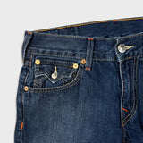 True Religion Jeans Mens 32x31 Blue Bootcut Medium Wash Distressed USA Denim Pants