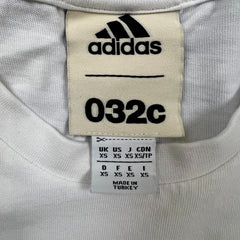 Adidas x 032c T Shirt Mens XS White Abstract Trefoil Patch Short Sleeve Tee