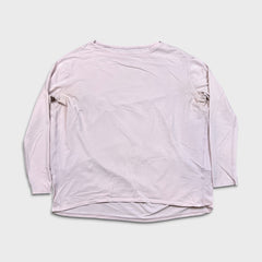 Lululemon Back In Action Long Sleeve Shirt Womens Medium Pink Relaxed Fit Yoga