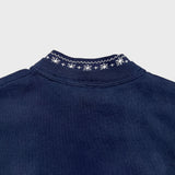 Vintage 90s Christmas Winter Sweatshirt Mens Large Blue USA Animal Pullover