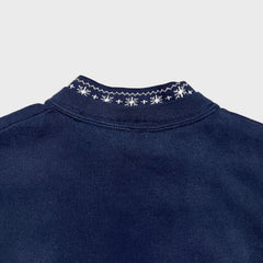 Vintage 90s Christmas Winter Sweatshirt Mens Large Blue USA Animal Pullover
