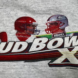 Vintage 1997 Bud Bowl X T Shirt Mens Large Grey USA Anheuser Busch Tee