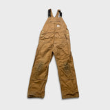 Carhartt Iconic R01 Duck Bib Overall Mens 34x32 Brown Relaxed Fit Carpenter Workwear