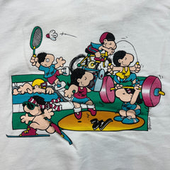 Vintage 90s Humor Design Sweatshirt Mens XL White Gymnastic Sportswear Crewneck