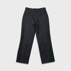Vintage 80s Texwood Dress Pants Mens 32x28 Gray Pleated Wool Tweed Trousers