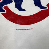 Vintage 2007 Chicago Cubs T Shirt Mens Large White MLB Baseball Distressed Ringer Tee