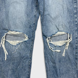 Levi's '94 Baggy Jeans Womens 32x31 Blue Loose Relaxed Fit Distressed Light Wash