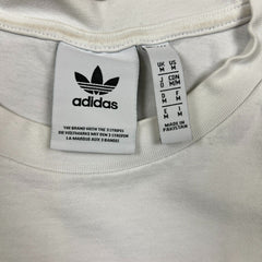 Adidas T Shirt Mens Medium White Originals 3 Stripe Trefoil Short Sleeve Tee
