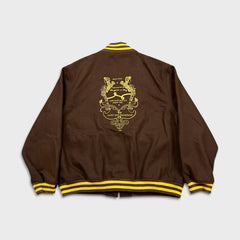 Vintage LRG Lifted Research Group Varisty Jacket Mens Medium Brown Y2K Letterman