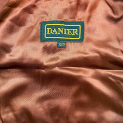 Vintage 90s Danier Suede Patchwork Jacket Womens XS Brown Snake Leopard Print