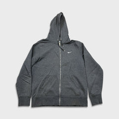 Nike Sportswear Hoodie Mens Large Gray Swoosh Full Zip Hooded Sweater