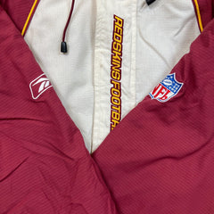 Vintage Y2K Reebok Washington Redskins Heavy Jacket Mens Medium White 1/4 Zip NFL Football