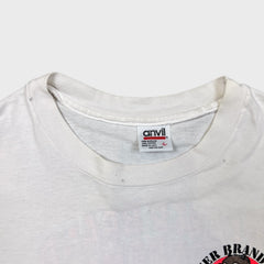 Vintage 1992 Beaver Brand Condoms T Shirt Mens Large White USA Single Stitch Humour