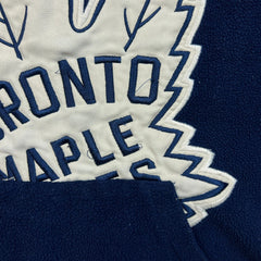 Vintage 90s Toronto Maple Leafs Fleece Mens Medium Blue Hockey NHL Pullover Jacket
