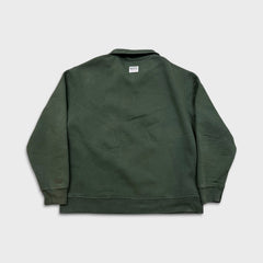 Vintage 90s Roots Athletics Sweatshirt Mens Large Green 1/4 Zip Faded Pullover