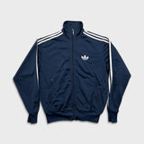Vintage Y2K Adidas Sweatshirt Mens Medium Blue 3 Stripes Trefoil Full Zip Tracksuit Top