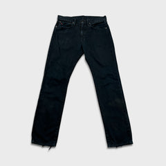 Polo Ralph Lauren Hudson Slim Jeans Mens 31x30 Black Dark Wash Denim Pants