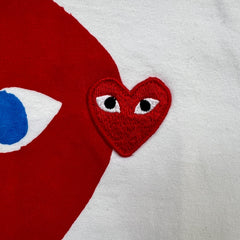 Comme des Garcons Play T Shirt Mens XS White CDG Play Heart Short Sleeve Tee