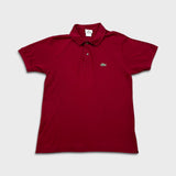 Lacoste Polo Shirt Mens Medium Red Embroidered Logo Classic Preppy Short Sleeve