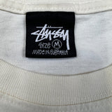 Stussy T Shirt Mens Medium White Have A Good Vibe Double Sided Care Label Tee